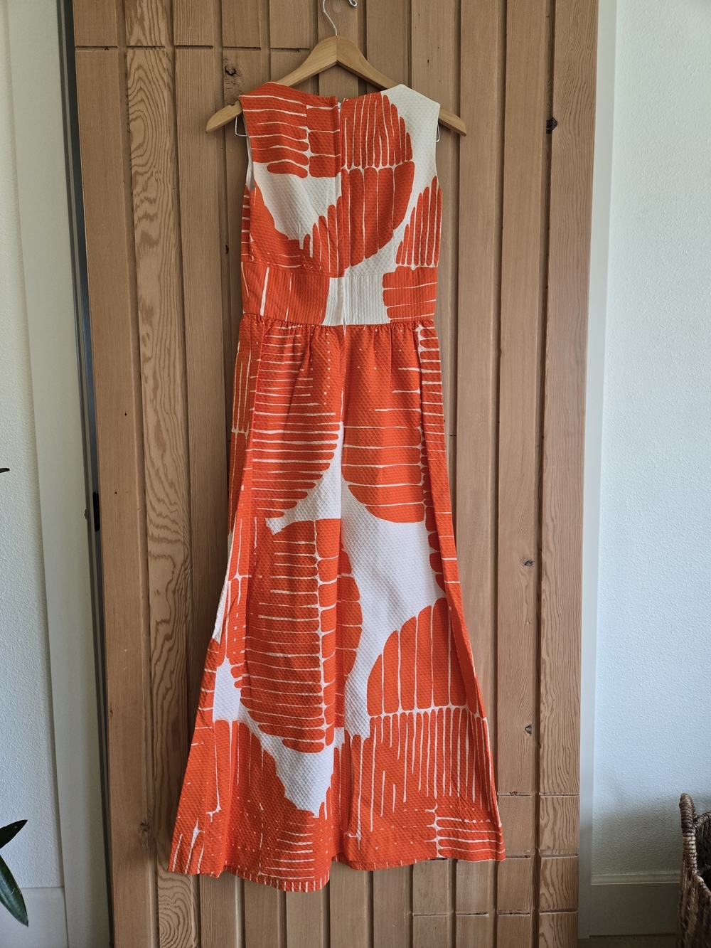 Vintage 1970's Malia Honolulu Orange And White Maxi Dress - Picture 2 of 6